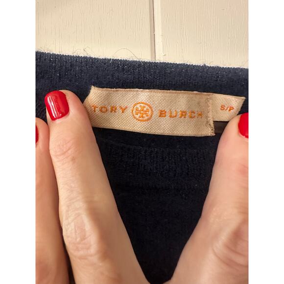 Tory Burch cashmere sweater in Navy size small petite - Picture 2 of 5